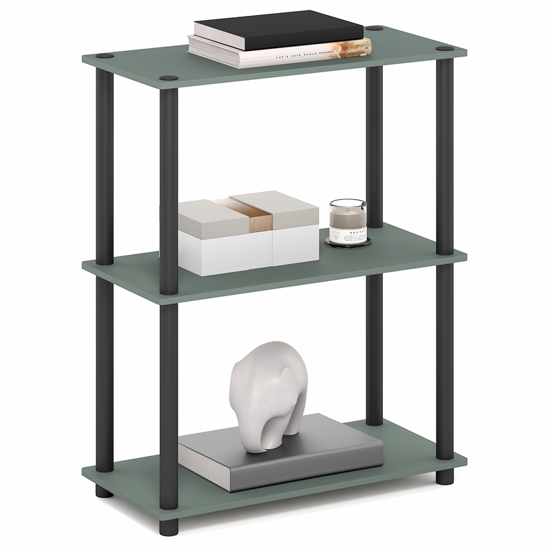 Pemberly Row 3-Tier Corner Storage Open Bookshelf in Sage Green