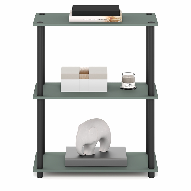 Pemberly Row 3-Tier Corner Storage Open Bookshelf in Sage Green