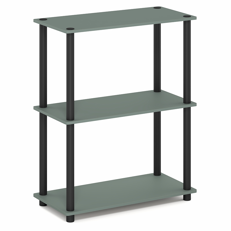 Pemberly Row 3-Tier Corner Storage Open Bookshelf in Sage Green