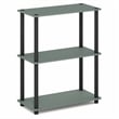 Pemberly Row 3-Tier Corner Storage Open Bookshelf in Sage Green