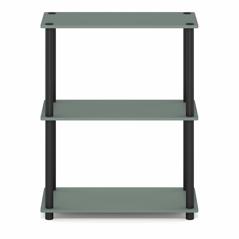 Pemberly Row 3-Tier Corner Storage Open Bookshelf in Sage Green