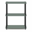 Pemberly Row 3-Tier Corner Storage Open Bookshelf in Sage Green
