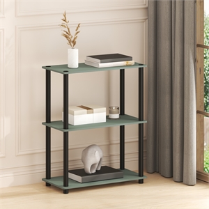 Pemberly Row 3-Tier Corner Storage Open Bookshelf in Sage Green