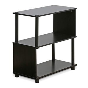 Pemberly Row Contemporary 3-Tier Rack with Open Shelves in Espresso