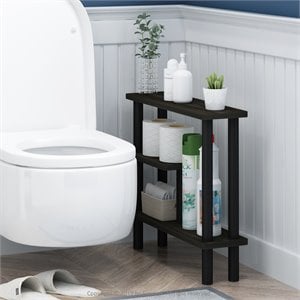 Pemberly Row Wood Slim Space Saving Storage Rack in Espresso/Black