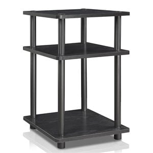 Pemberly Row Contemporary Engineered Wood Multipurpose Shelf in Black