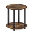 Pemberly Row 2-Tier Small Round Toolless Nightstand in Amber Pine