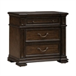 Pemberly Row Nightstand with Built-In Charging Station in Chateau Brown Hickory
