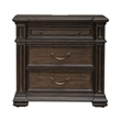 Pemberly Row Nightstand with Built-In Charging Station in Chateau Brown Hickory