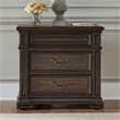 Pemberly Row Nightstand with Built-In Charging Station in Chateau Brown Hickory
