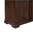 Pemberly Row Dining Buffet Cabinet with Blue Stone Top Inserts in Brown Hickory