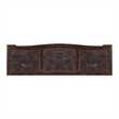 Pemberly Row Dining Buffet Cabinet with Blue Stone Top Inserts in Brown Hickory