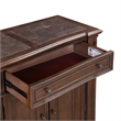 Pemberly Row Dining Buffet Cabinet with Blue Stone Top Inserts in Brown Hickory