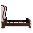 Pemberly Row King Upholstered Shelter Bed with Tufted Panel in Brown Hickory