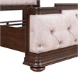 Pemberly Row King Upholstered Shelter Bed with Tufted Panel in Brown Hickory