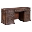Pemberly Row Jr Executive Credenza Desk with Locking Drawers in Chateau Brown