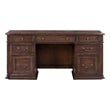 Pemberly Row Jr Executive Credenza Desk with Locking Drawers in Chateau Brown