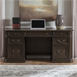 Pemberly Row Jr Executive Credenza Desk with Locking Drawers in Chateau Brown