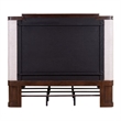 Pemberly Row Queen Upholstered Shelter Bed with Tufted Panel in Brown Hickory