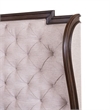 Pemberly Row Queen Upholstered Shelter Bed with Tufted Panel in Brown Hickory