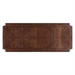 Pemberly Row Jr Executive Desk with Locking Drawers in Chateau Brown Hickory