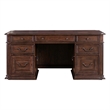 Pemberly Row Jr Executive Desk with Locking Drawers in Chateau Brown Hickory