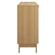 Pemberly Row Bar Cabinet with Wine Rack in Oak Wood Finish