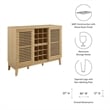 Pemberly Row Bar Cabinet with Wine Rack in Oak Wood Finish