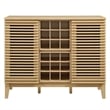 Pemberly Row Bar Cabinet with Wine Rack in Oak Wood Finish