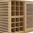 Pemberly Row Bar Cabinet with Wine Rack in Oak Wood Finish