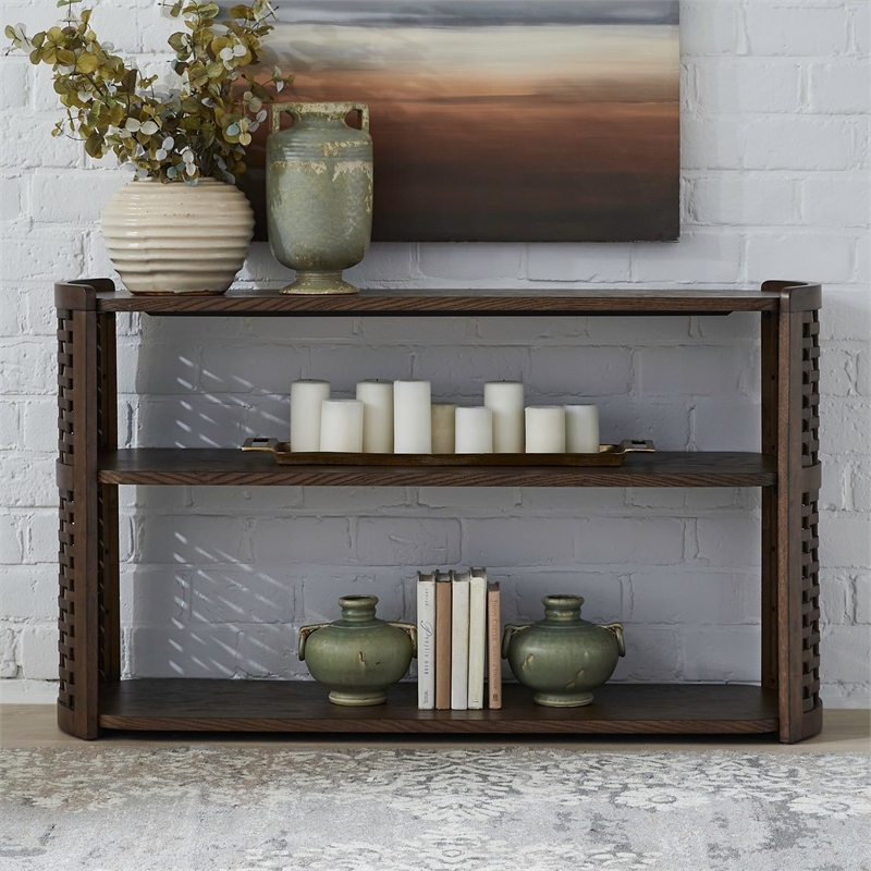 Pemberly Row Oval Sofa Table Rubberwood with Oak Veneers Coffee Brown