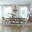 Pemberly Row 7 Piece Trestle Table Dining Set with Arm Chairs in Havana Brown