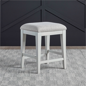Pemberly Row Upholstered Console Stool in Linen Finish with Taupe Fabric