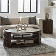 Pemberly Row 3 Piece Living Room Set with Oak Veneers in Coffee Brown