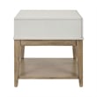 Pemberly Row Compact Chairside Table with Storage in Linen and Khaki