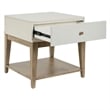 Pemberly Row Compact Chairside Table with Storage in Linen and Khaki