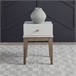 Pemberly Row Compact Chairside Table with Storage in Linen and Khaki