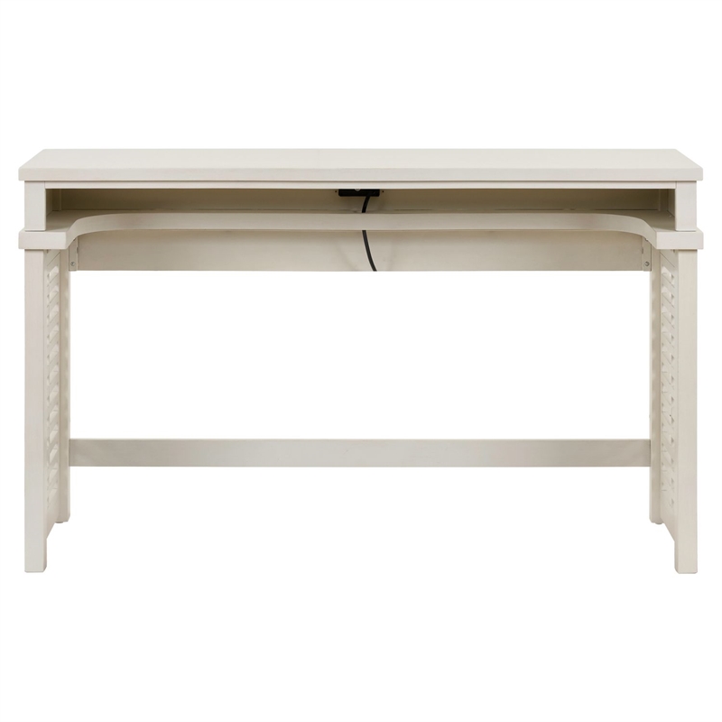 Pemberly Row 3-Piece Console Table Set with Stools and Charging Station