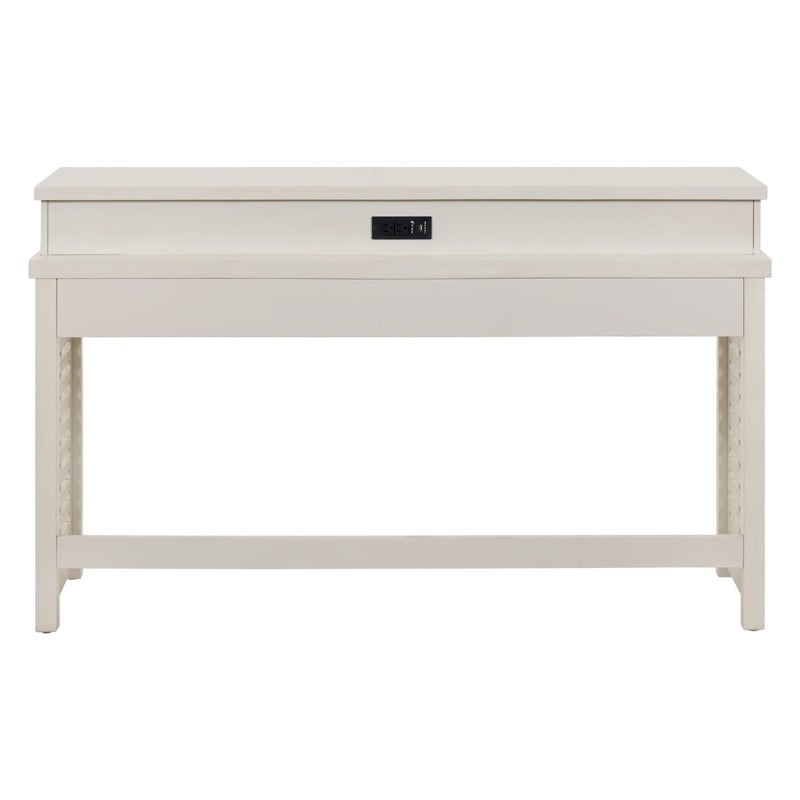 Pemberly Row 3-Piece Console Table Set with Stools and Charging Station