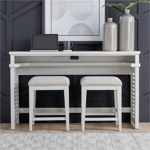 Pemberly Row 3-Piece Console Table Set with Stools and Charging Station