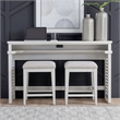 Pemberly Row 3-Piece Console Table Set with Stools and Charging Station