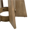 Pemberly Row Round Pedestal End Table with Fan Style Base in Linen and Khaki