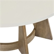Pemberly Row Round Pedestal Cocktail Table in Rubberwood Linen & Khaki Finish