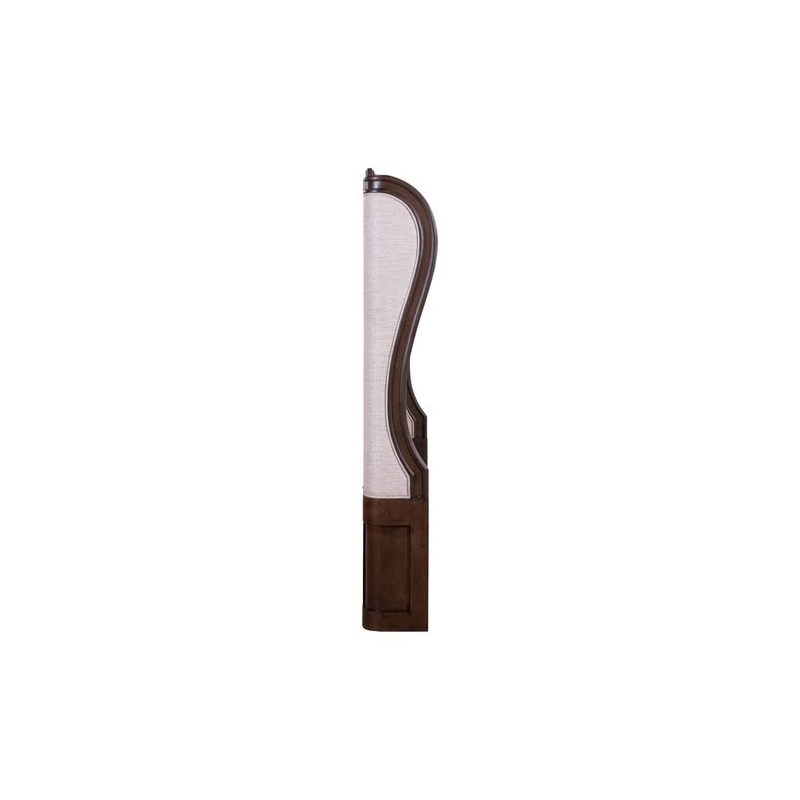Pemberly Row Queen Upholstered Shelter Headboard with Tufted Panel in Brown