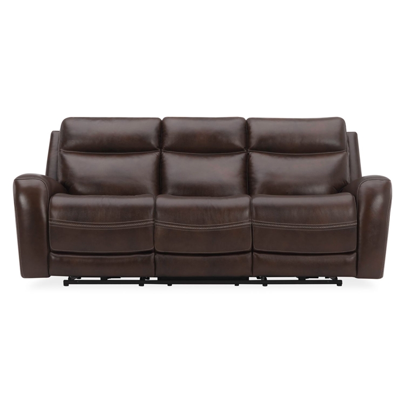 Pemberly Row Zero Gravity Power Reclining Sofa and Recliner in Cognac Leather