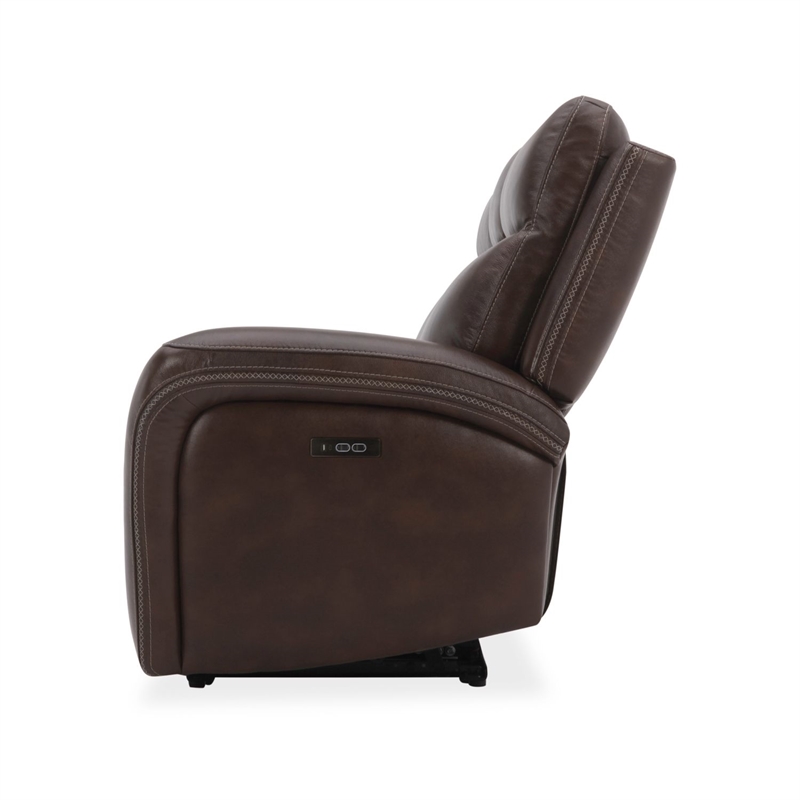 Pemberly Row Zero Gravity Power Reclining Sofa and Recliner in Cognac Leather