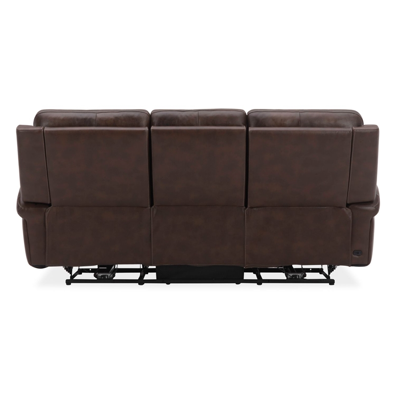 Pemberly Row Zero Gravity Power Reclining Sofa and Recliner in Cognac Leather