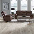 Pemberly Row Zero Gravity Power Reclining Sofa and Recliner in Cognac Leather