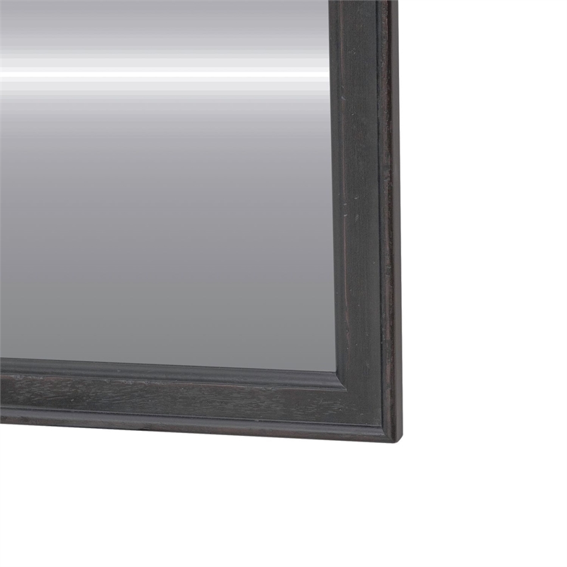 Pemberly Row Landscape Mirror with Beveled Edge in Dusty Taupe and Black