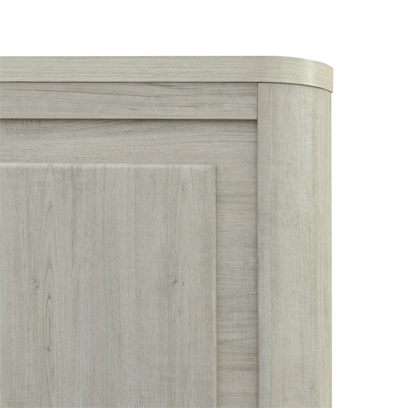 Pemberly Row King Panel Bed with Rounded Pilasters and Overlay Panels in White